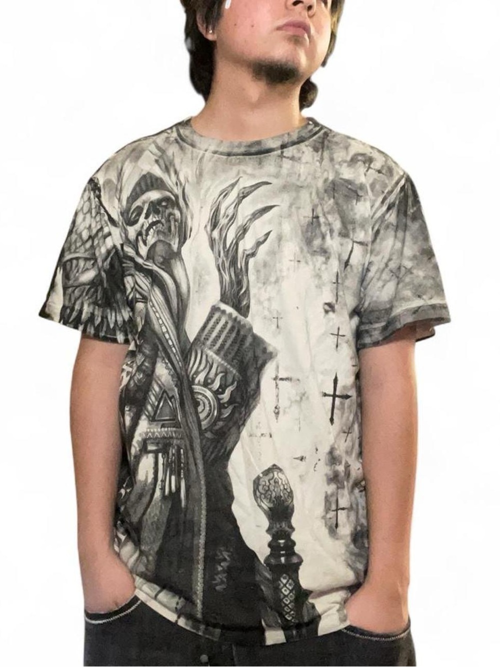 Xtreme Couture Men’s Apothecary‎ Skulls All-Over Print T-Shirt
